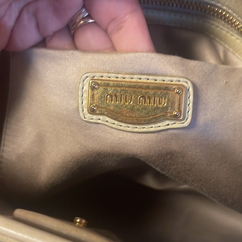 Authentic Miu Miu 2 Way Leather Bag With Detachab… - image 8